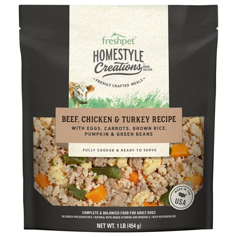 Freshpet Homestyle Creations Beef, Chicken & Turkey Recipe 1lb - Walmart.com