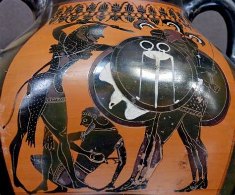 Herakles fighting Geryon, detail of a black figure amphora attributed ...