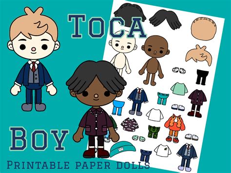 Toca Boca BOY Paper Doll / Toca Boca Papercraft / Quiet Book - Etsy New Zealand