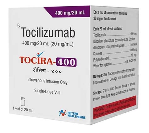 Hetero Drugs Ltd Tocilizumab Infusion ( Tocira 400mg Infusion ), 1 Vial ...