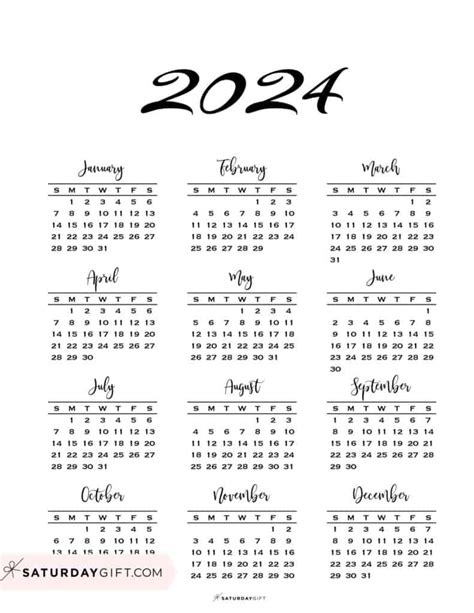 2024 Minimalist Calendar - Dale Kristin