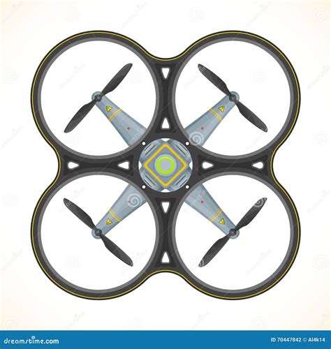 Vector Flat Quadcopter Drone Illustration Stock Vector - Illustration of surveillance, robot ...