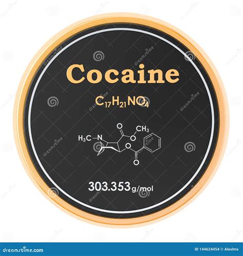 Cocaine. Chemical Formula, Molecular Structure. 3D Rendering Isolated ...