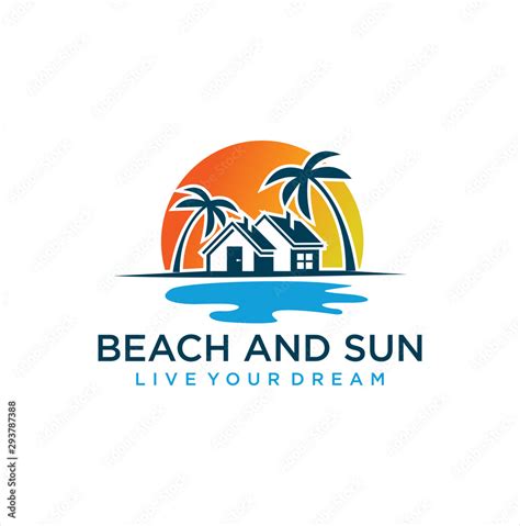 marine property Logo Design Illustration . Beach House Logo Design ...