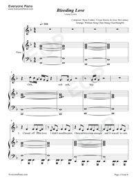 Bleeding Love-Leona Lewis Free Piano Sheet Music & Piano Chords