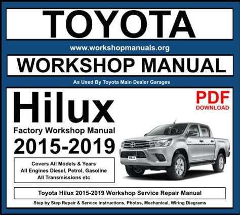 Toyota Hilux 2015-2019 Workshop Repair Manual Download PDF