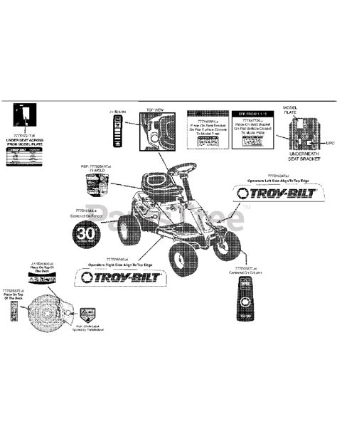 Troy-Bilt TB 30 R (13B226JD066) - Troy-Bilt Rear-Engine Riding Mower ...