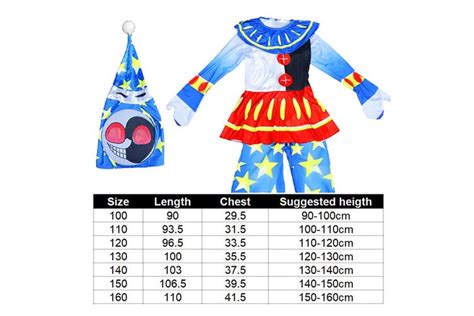 Shop Kids Sundrop Moondrop Costume FNAF Fancy Clown Cosplay Jumpsuit ...
