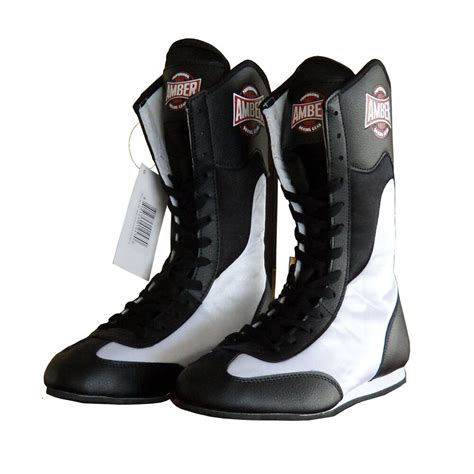 FightMaxxe v1.0 High Top Boxing Shoes Full Height - Black / White | eBay