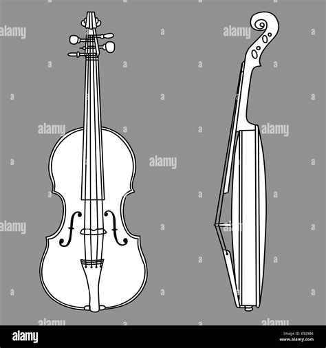 violin silhouette on gray background Stock Photo - Alamy