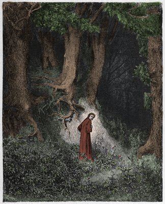 Inferno, Canto 1: Dante im wilden Holz, Illustration aus "The Divine Comedy" von Dante Alighieri ...