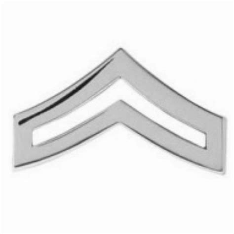 Corporal Rank Lapel Pin - Silver - Quick Uniforms