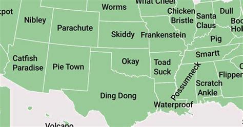 This Map Shows The Weirdest Town Names In Each State