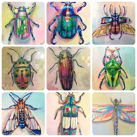 Collection of my insect paintings, acrylic on wood • /r/Art | Insect art, Insect art projects ...