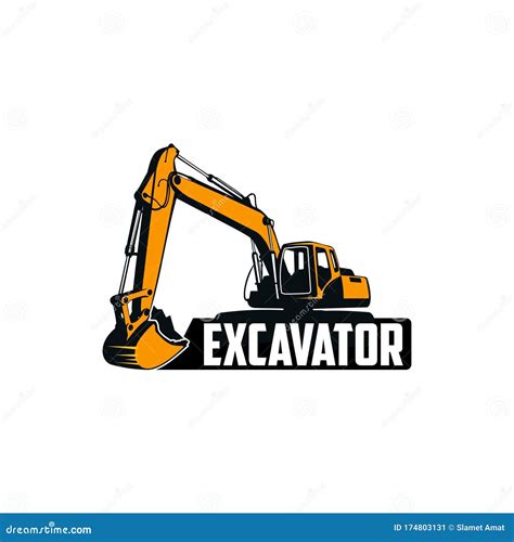 Excavadora Equipo Pesado Logo Ilustración Stock de ilustración - Ilustración de silueta ...