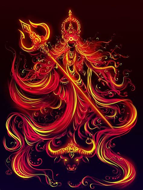 Maa Durga digital art in 2022 | Vedic art, Durga maa, Digital art poster