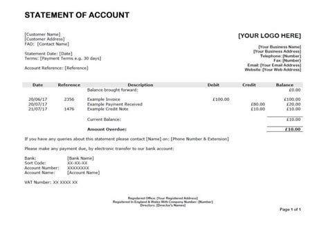 FundInvoice | Example Of A Debtor Statement Of Account