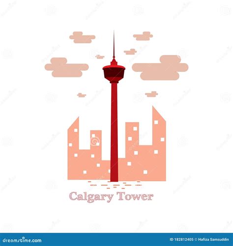 Calgary tower stock vector. Illustration of landmarks - 182812405