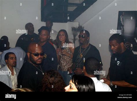 Sean Combs aka P Diddy and his entourage promoting his Sean John clothing line at Ibiza ...