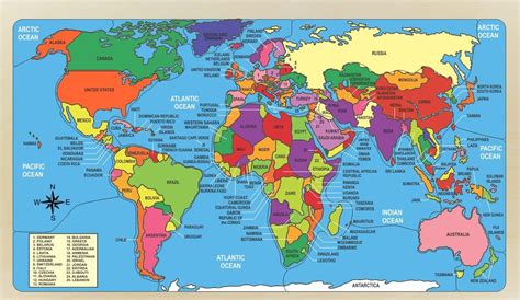 World Map Puzzle Naming the Countries and Their Geographical - Etsy | World map puzzle, Map ...