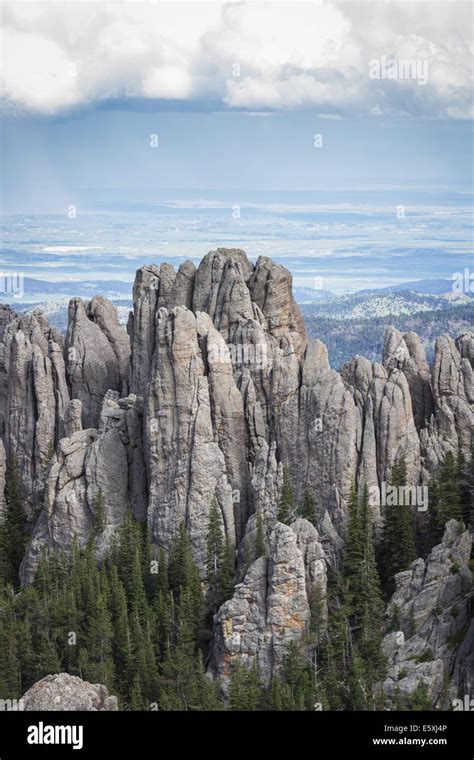 geological beautiful granite rock formations in the Black hills of ...