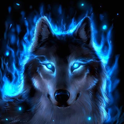 Free download | Blue Fire Wolf, anime fire wolf HD phone wallpaper | Pxfuel