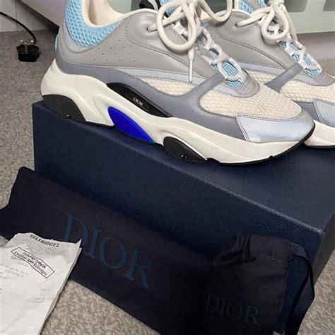 Dior B22 - White and Blue Technical Mesh and Gray... - Depop