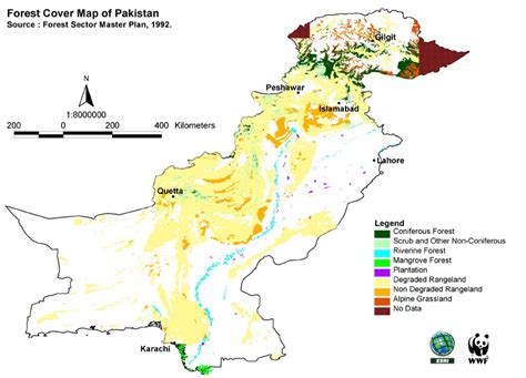 Forest Cover Map of Pakistan - Forestrypedia