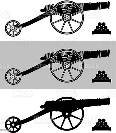 Cannon Silhouette Stock Illustration - Download Image Now - Cannon ...