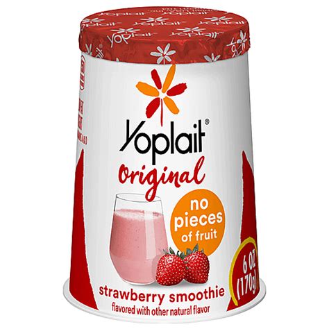 Yoplait Original Yogurt, Low Fat Yogurt, Strawberry Smoothie, 6 oz ...