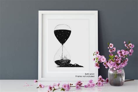 Engraved Hourglass Nebula Time Space Print - Etsy