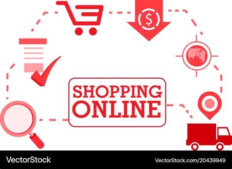 Shopping online shop red icon background im Vector Image