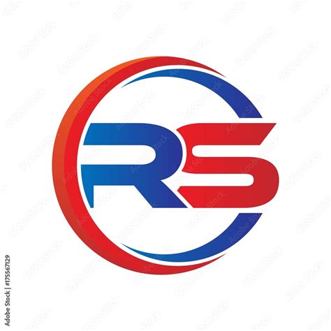 rs logo vector modern initial swoosh circle blue and red vector de Stock | Adobe Stock