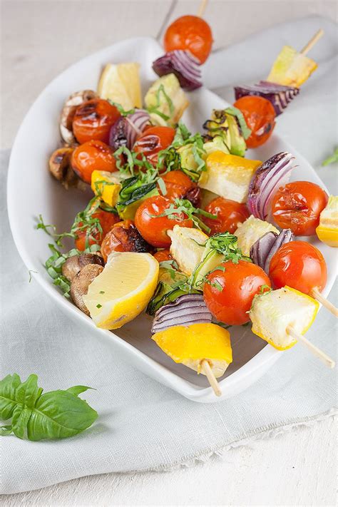 Chargrilled vegetable kebabs | Ohmydish