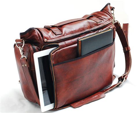 Custom Leather messenger bag 22 inch leather bag cross body