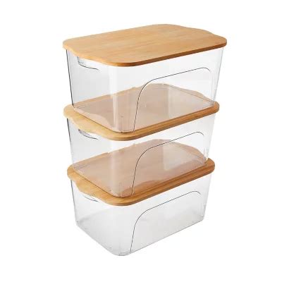 Member's Mark Multipurpose Storage Bins with Bamboo Lids - Set of 3 ...