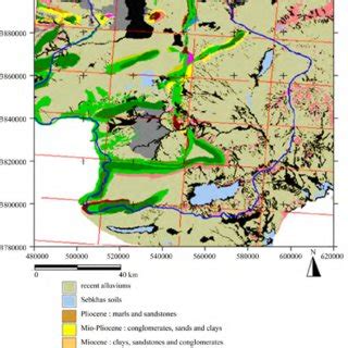 Geologic map of Sidi Bouzid basin and surrounding area (adapted after... | Download Scientific ...