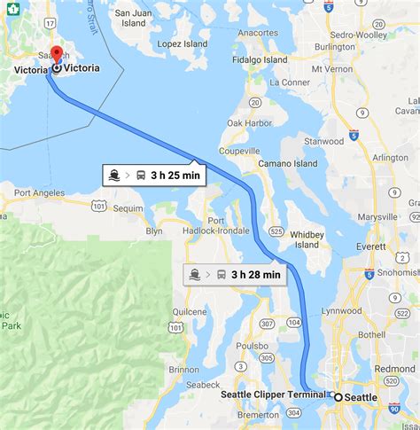 Ferry From Seattle To Victoria Bc Map