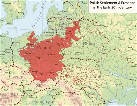 Polish settlement and presence in Eastern Europe in the early 20th century [3243 × 2501] : r/MapPorn
