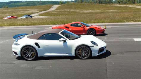 Ferrari F8 Drag Races Porsche 911 Turbo S In Fast Convertible Battle