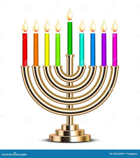 Illustration Of Gold Hanukkah Menorah Royalty Free Stock Images - Image ...