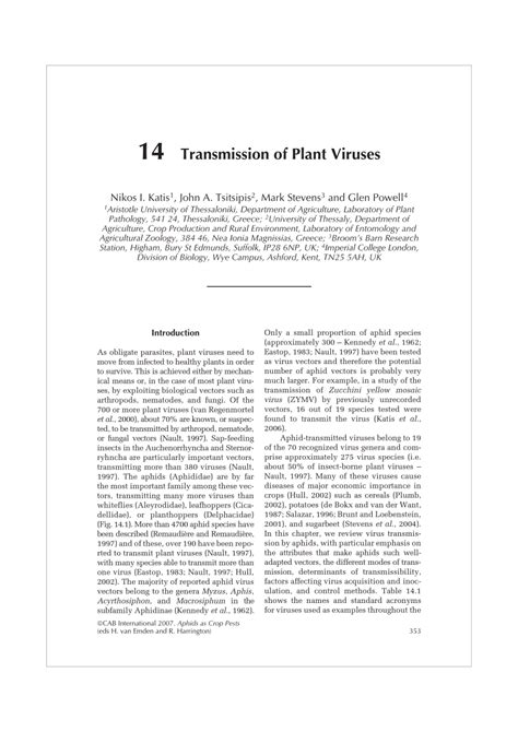 (PDF) Transmission of Plant Viruses