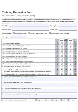 23+ SAMPLE Training Evaluation Forms in PDF | MS Word | Google Docs | Apple Pages