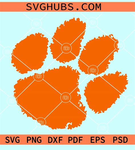 Clemson Tigers paw svg, Clemson Tigers logo svg, Clemson paw svg