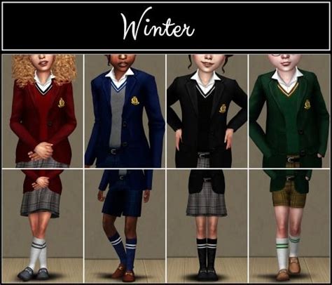 👩‍🏫 BACK 2 SCHOOL - SCHOOL UNIFORMS FOR KIDS 👨‍🏫 3 versions: summer, fall/spring, & winter plus ...