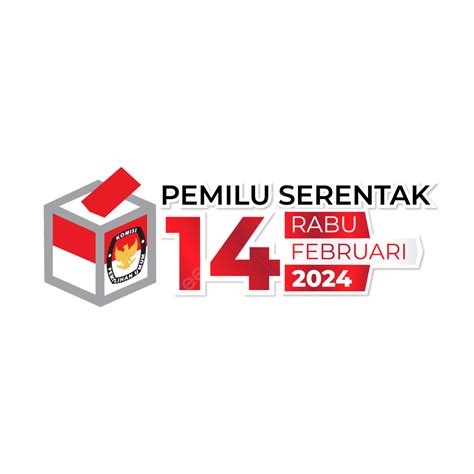 Logo Pemilu Indonesia 2024 Dengan Teks Serentak 14 Februari Vektor, Pemilu 2024, 14 Februari ...