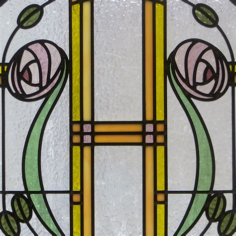 1930s Mackintosh Stained Glass Panel - From Period Home Style