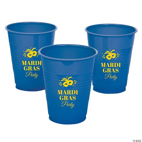 Blue Personalized Mardi Gras Cups - 40 Ct. | Oriental Trading