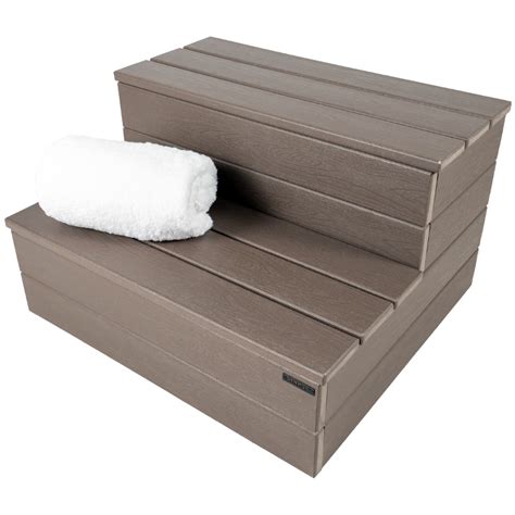 Heavy Duty Hot Tub Steps (Espresso Brown) - DENKOE