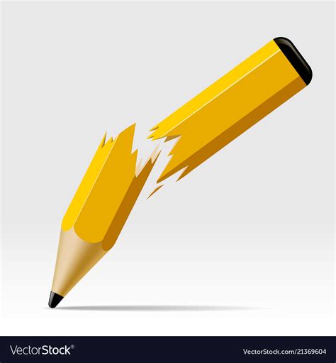 Broken pencil on white Royalty Free Vector Image